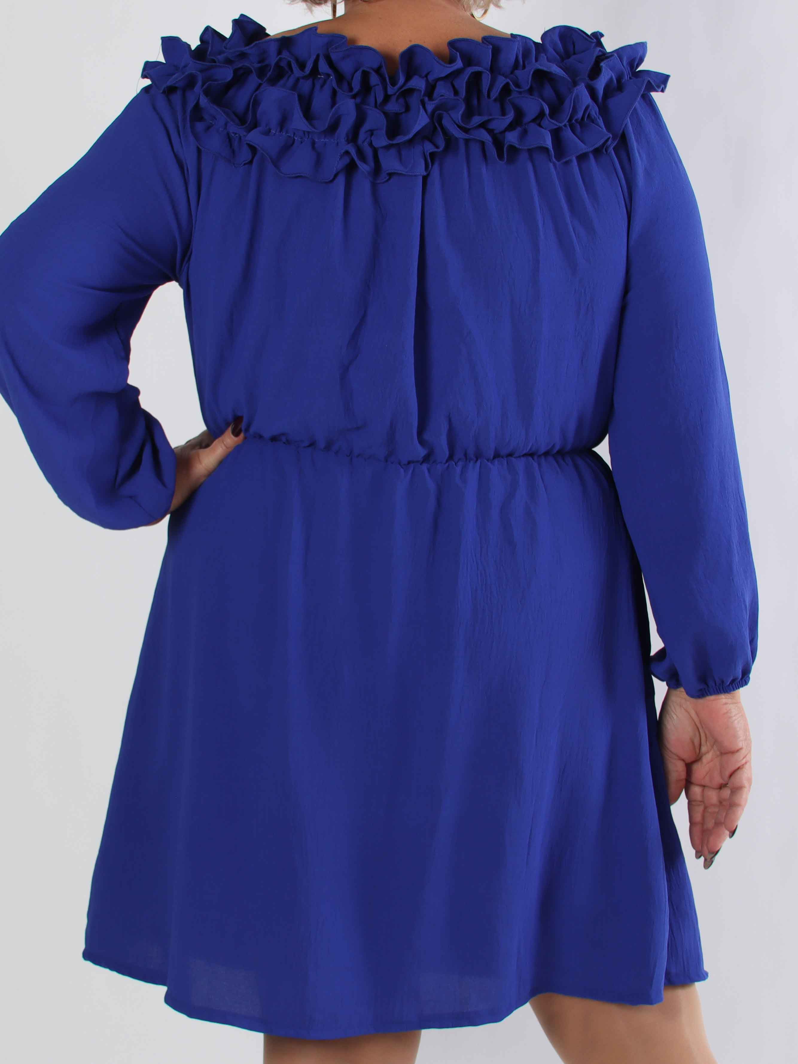 Chili Fitted Dress - Plus size kjole med flæsekant og elastik i taljen